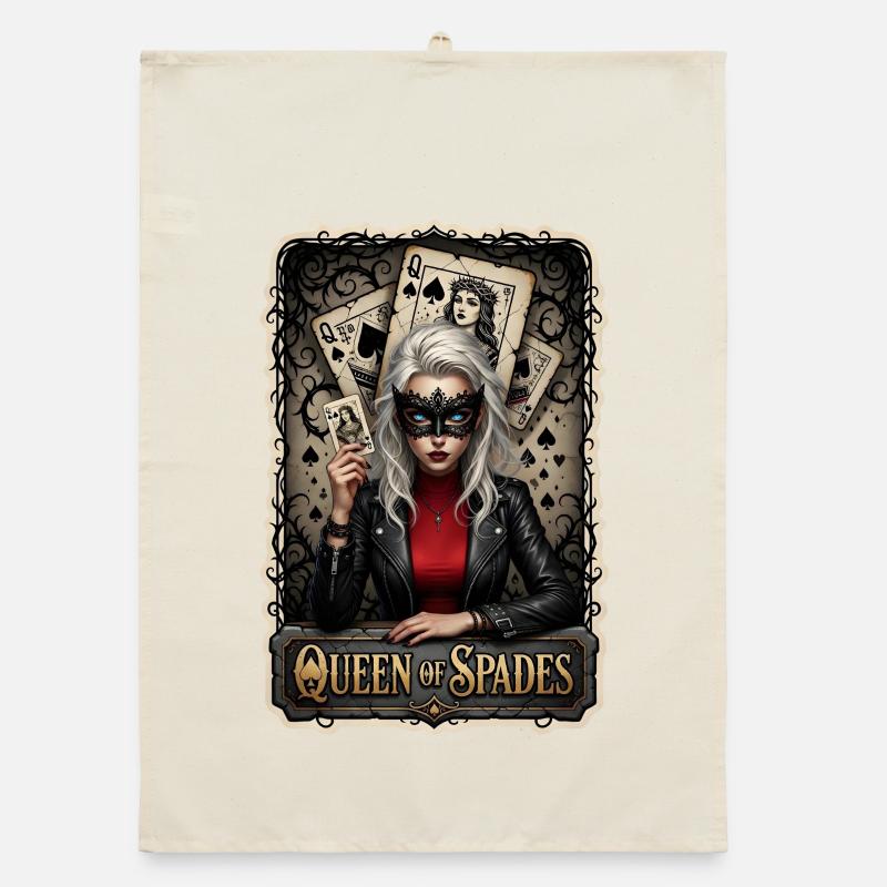 Dame de pique : Thème du poker Torchon bio