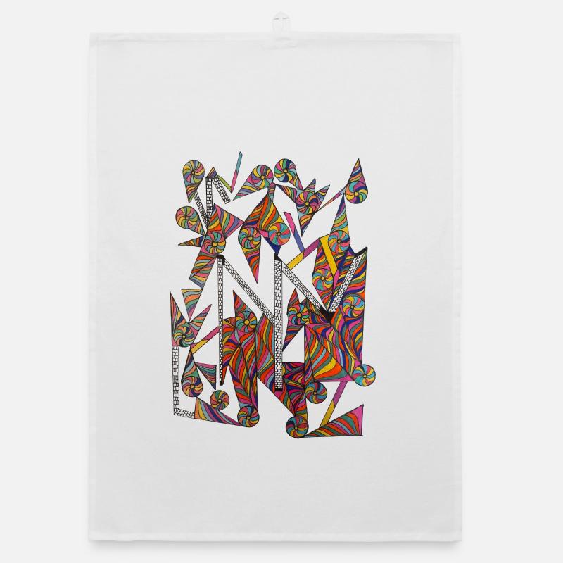 Kaleidoscopic Colour Spirals- Martina Eßer Organic dish towel