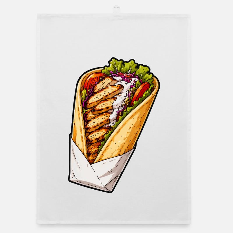 Illustration de wrap de poulet Torchon bio