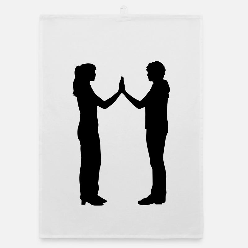 People Group Silhouette Friends Team Together Organic dish towel