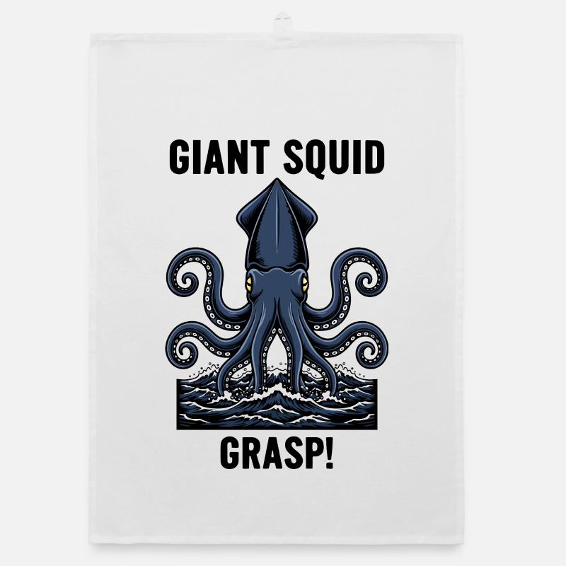 Calmar Géant Mer Abyss Grasp Giant Squid Torchon bio