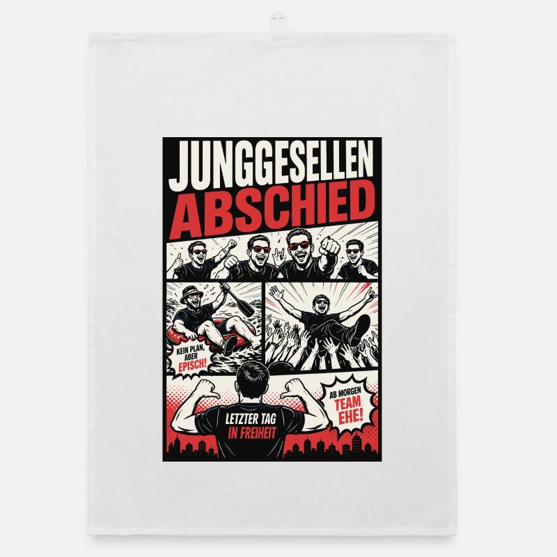 JGA Party Comic Style Organic Geschirrtuch
