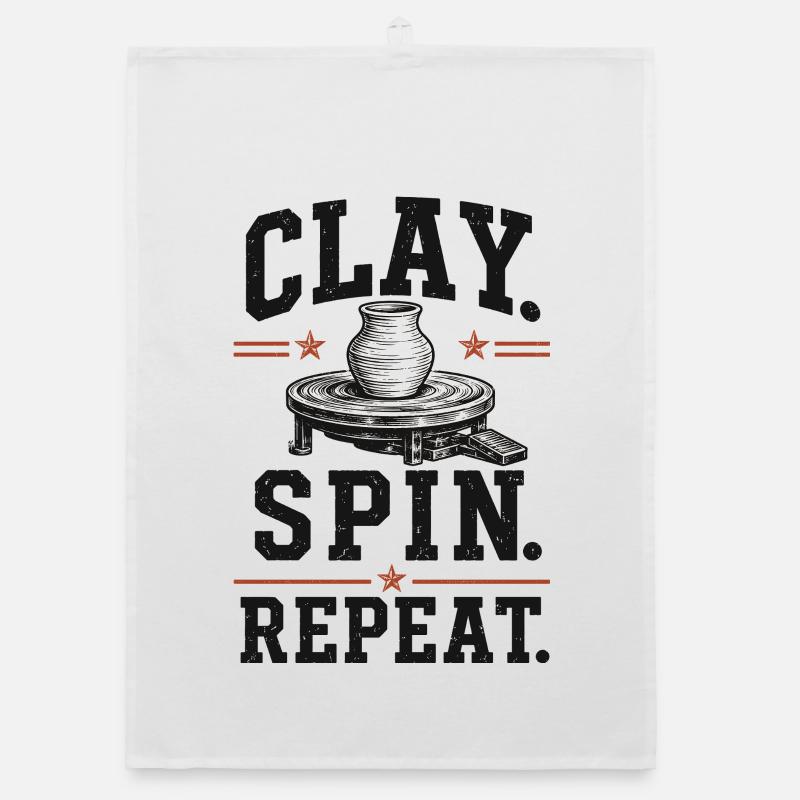 Clay Spin Repeat Keramik Shirt Organic Geschirrtuch