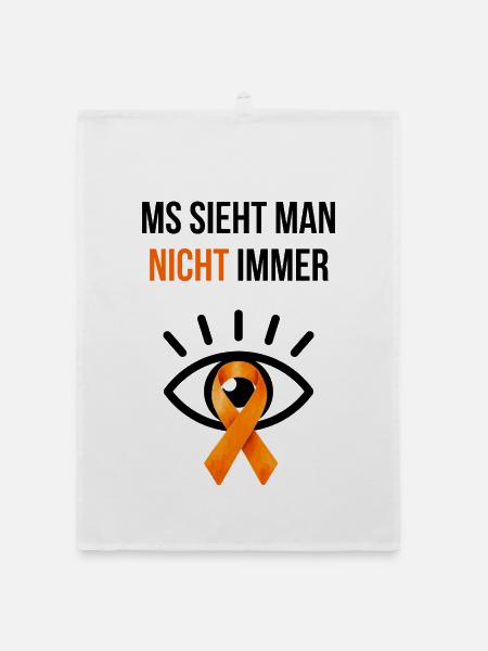 MS sieht man nicht immer – Multiple Sklerose - Organic Geschirrtuch - Weiß - Vorne