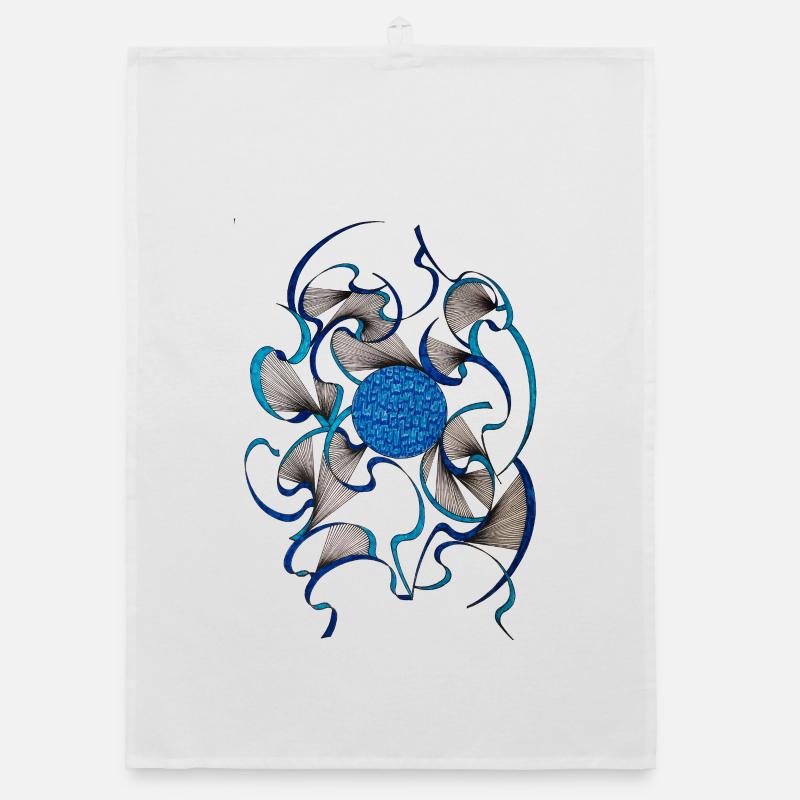 Blue Swirl Flower Pattern Organic dish towel