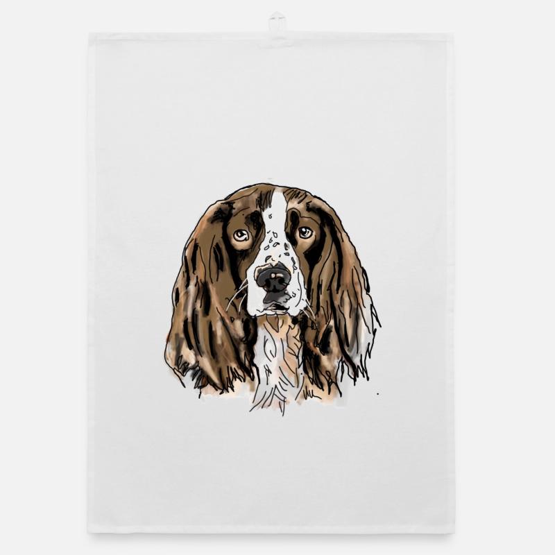 Spaniel - Organic Geschirrtuch - Weiß