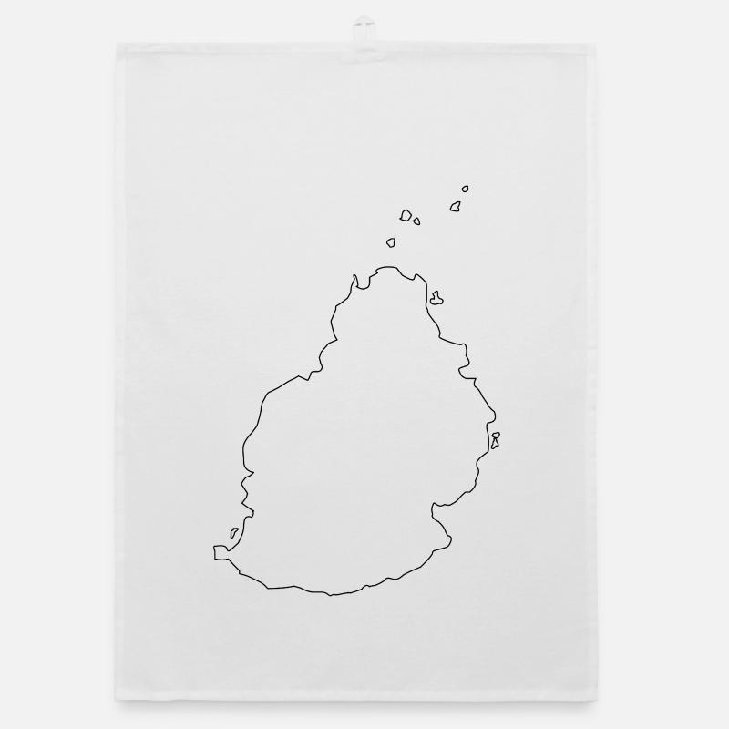 Mauritius outline map Organic dish towel