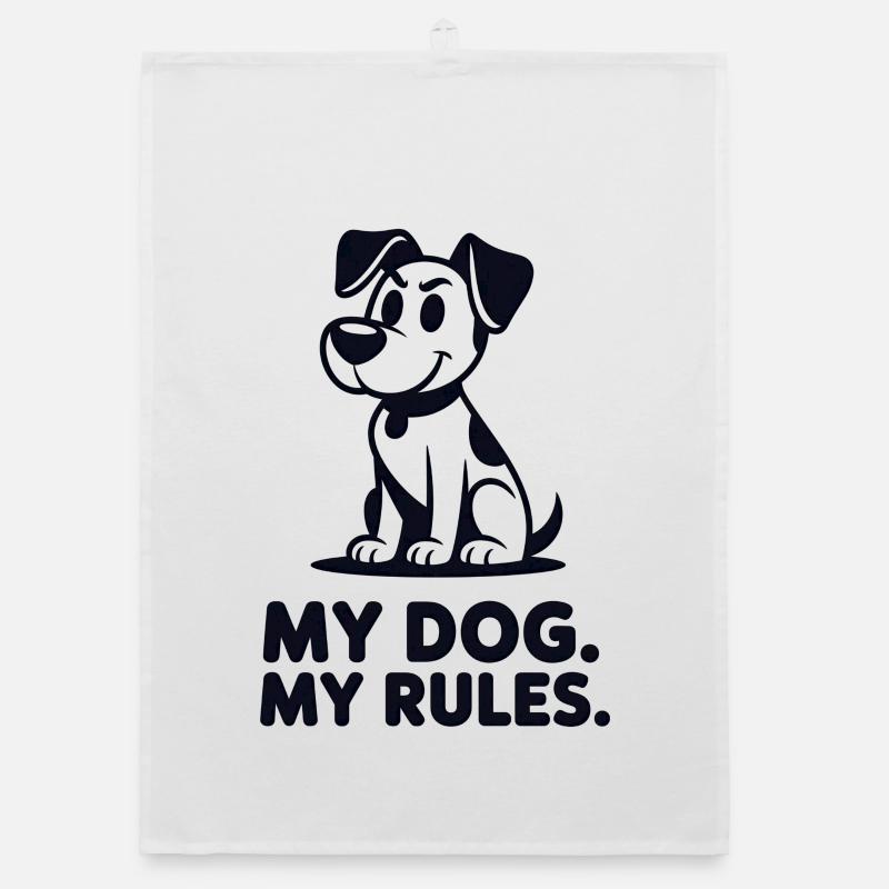 Motif du chien : Mes règles Torchon bio