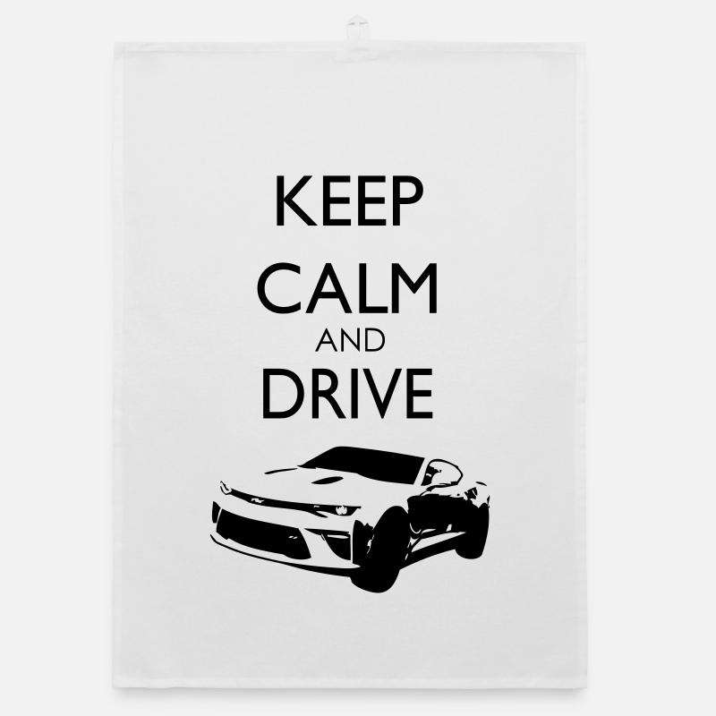 Keep Calm and Drive Camaro Organic Geschirrtuch