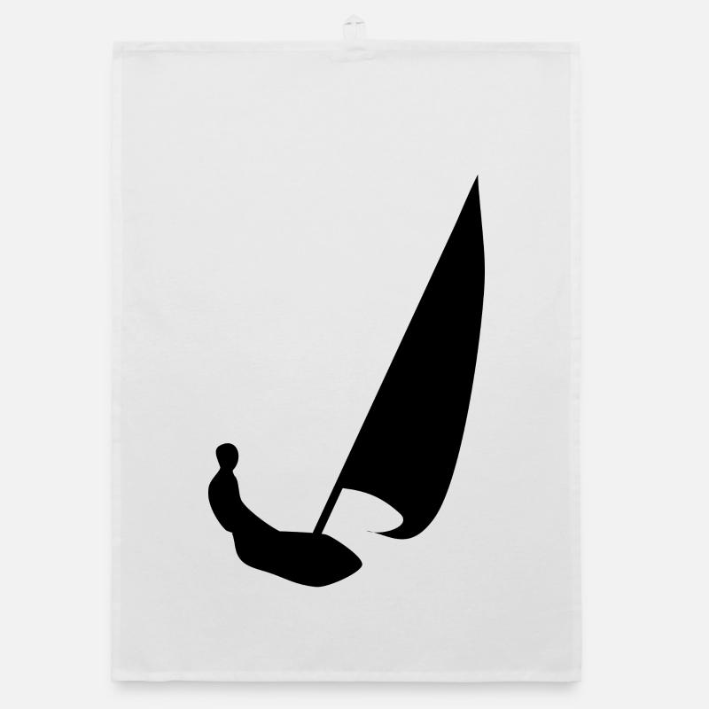 Abstract sailor in black and white Organic dish towel