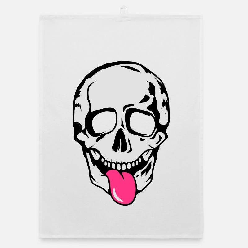 Crâne avec la langue sortie Torchon bio