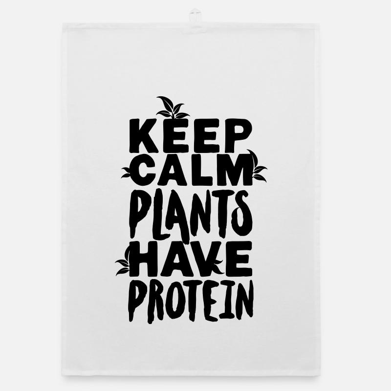 Keep calm plants have protein Organic Geschirrtuch
