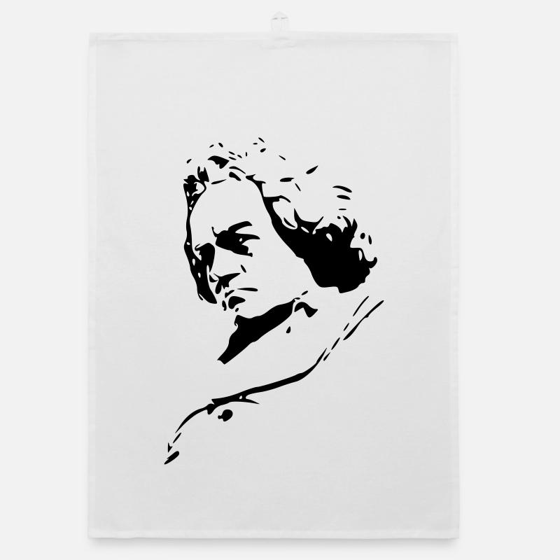 Beethoven - Organic Geschirrtuch - Weiß