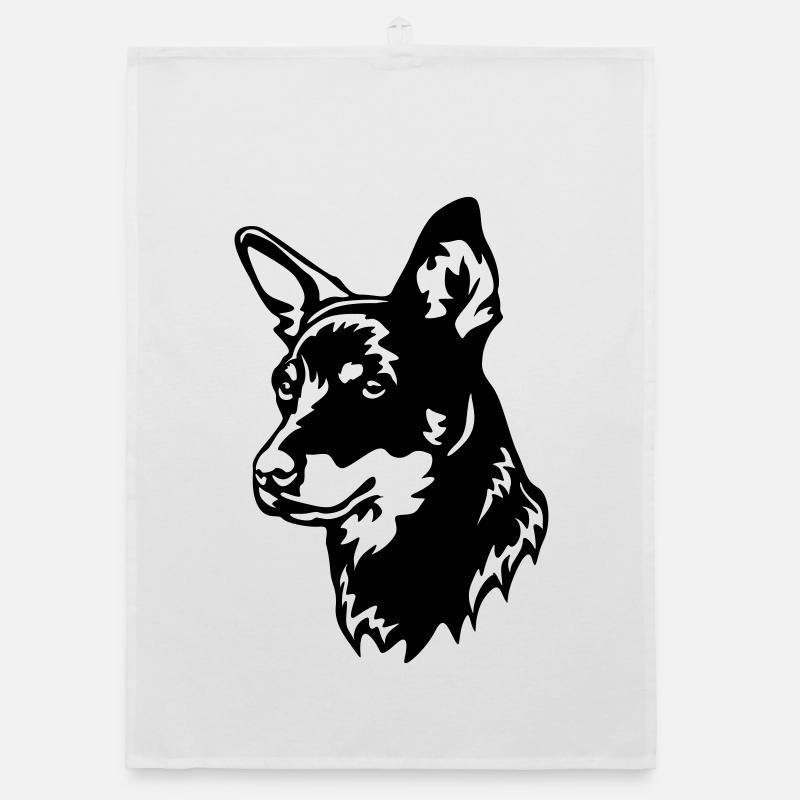 Lancashire Heeler Head Organic dish towel