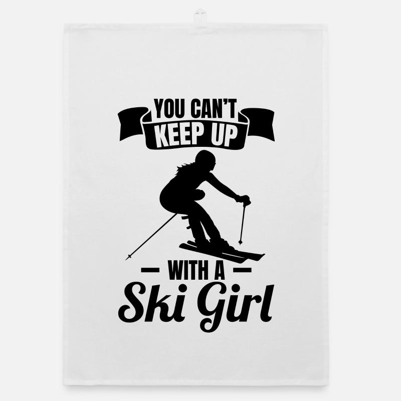 Skifahrer Mädchen Organic Geschirrtuch