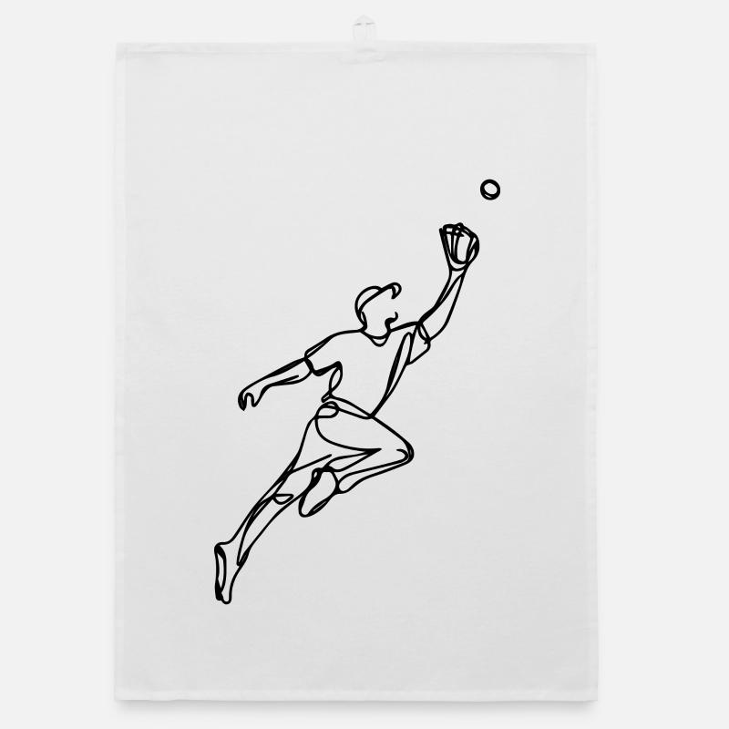 Baseballer - Organic Geschirrtuch - Weiß