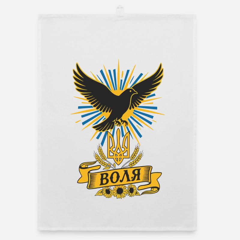 Corbeau de la liberté avec trident Torchon bio