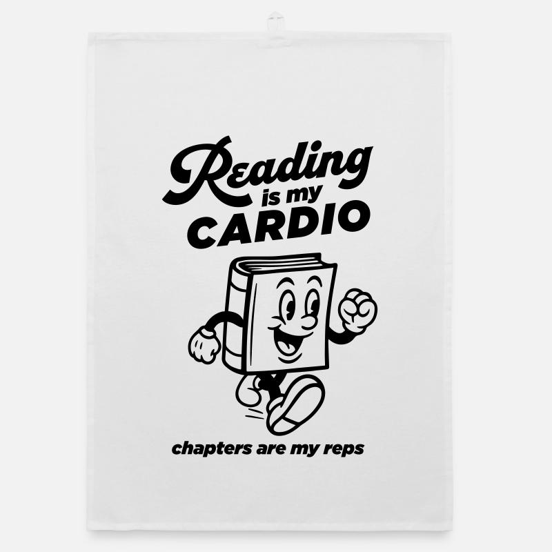Reading is my Cardio Organic dish towel