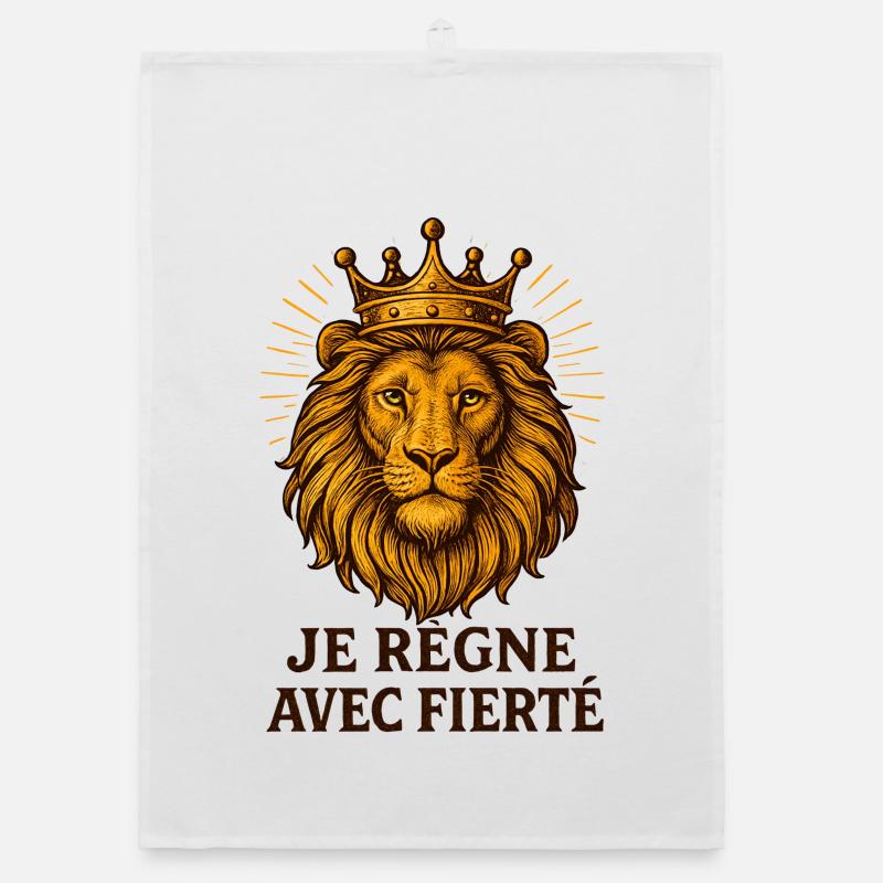 Sternzeichen Löwe - Organic Geschirrtuch - Weiß