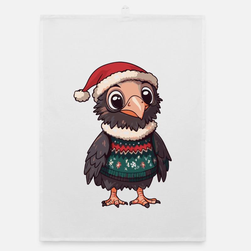 Eagle Bird Christmas Organic dish towel