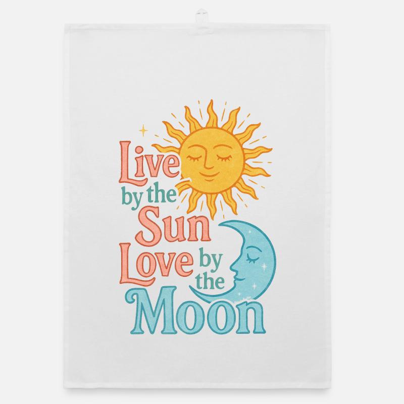 Sun Moon Harmony Quote Organic dish towel