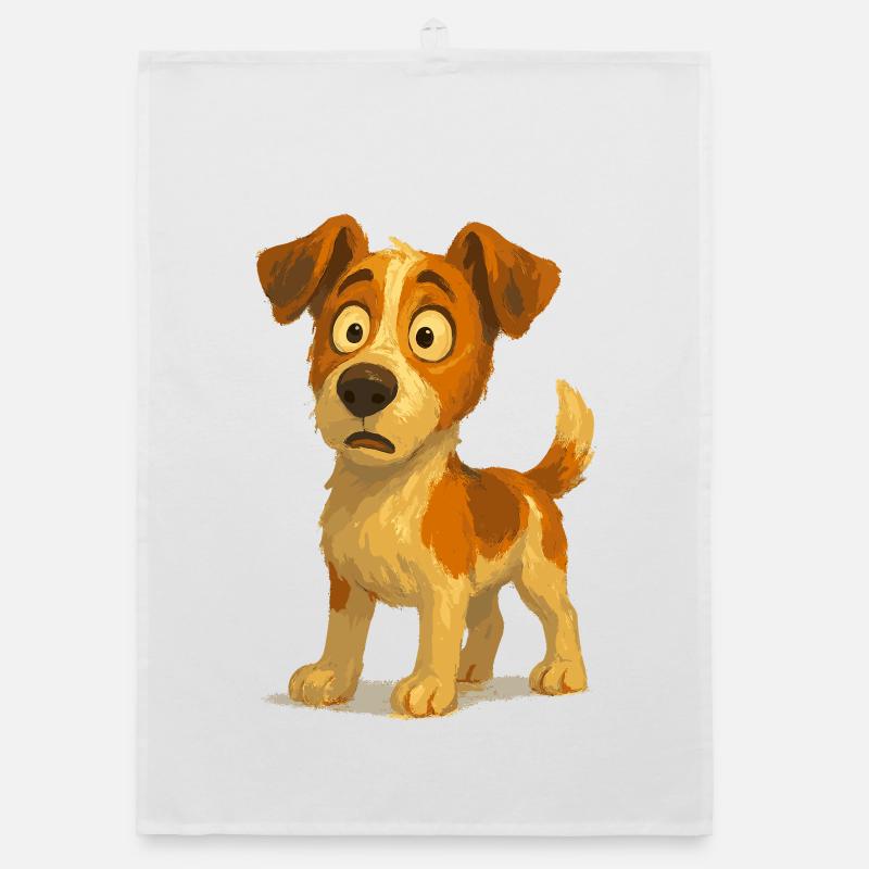 Jack Russell Terrier amazed Organic dish towel