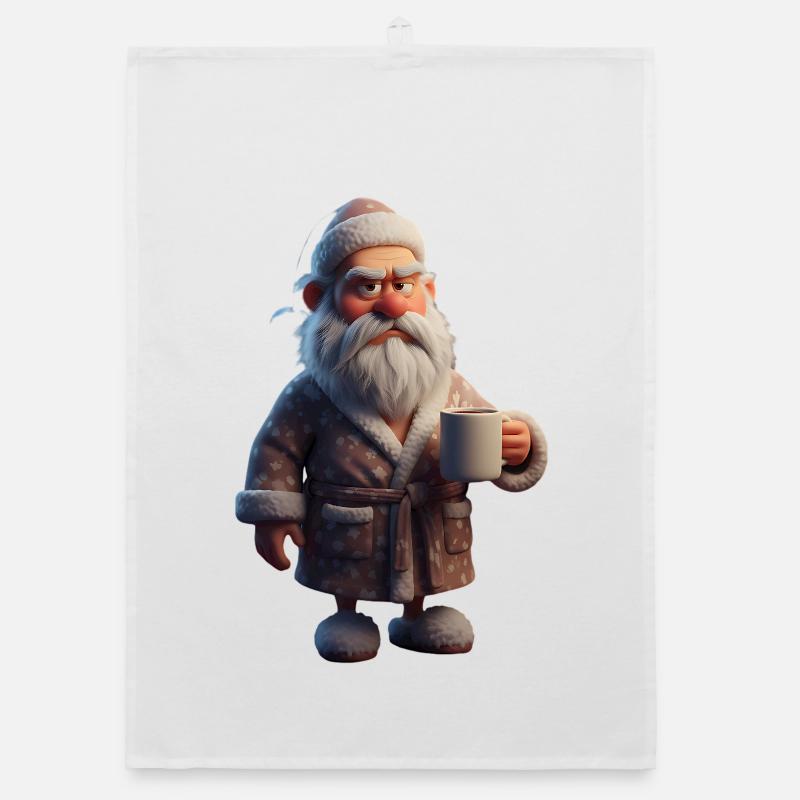 Grummeliger Winteropa mit Kaffeebecher Santa Torchon bio