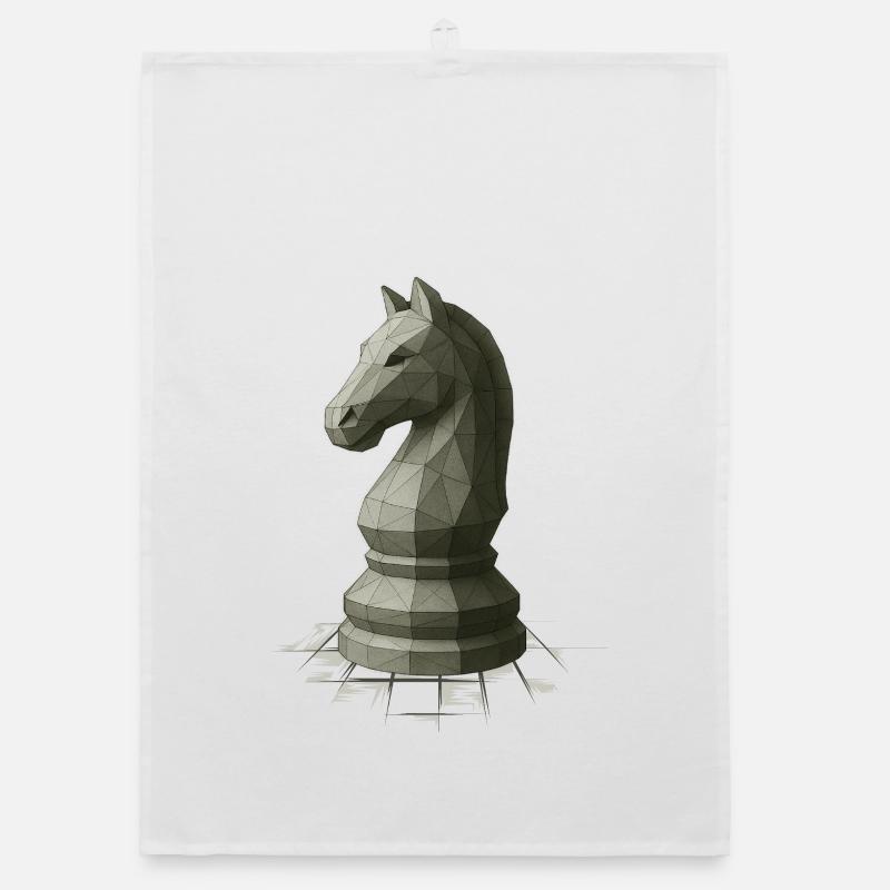 Low Poly Schach Springer Design Organic Geschirrtuch