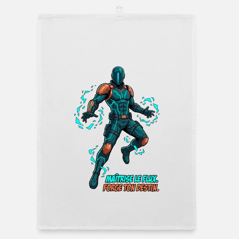 Cyberpunk Hero - Comic Illustration Organic dish towel
