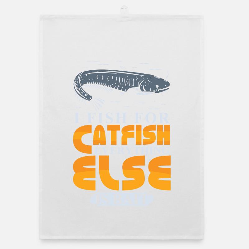 Poisson-chat pêcheur poisson-chat pêchent le poisson-chat Torchon bio