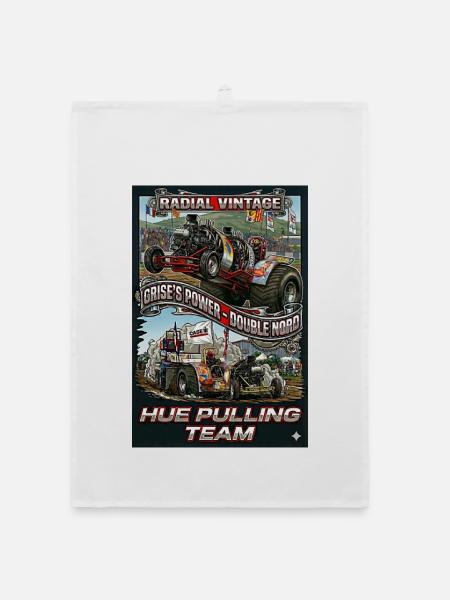 Vintage radial Engine - Organic dish towel - white - Front