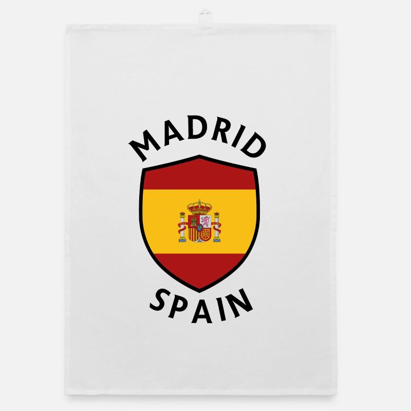 Madrid shield with Spanish flag Organic dish towel