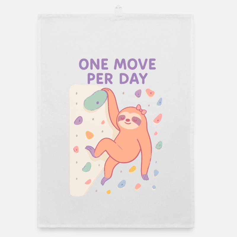 Faultier Bouldern: One Move Per Day Design Organic Geschirrtuch