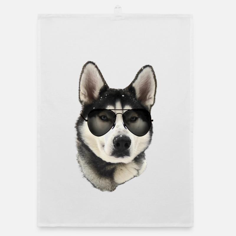 Husky Sunglasses Style Organic dish towel