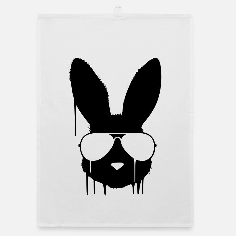 Cooler Hase Brille Graffiti Organic Geschirrtuch