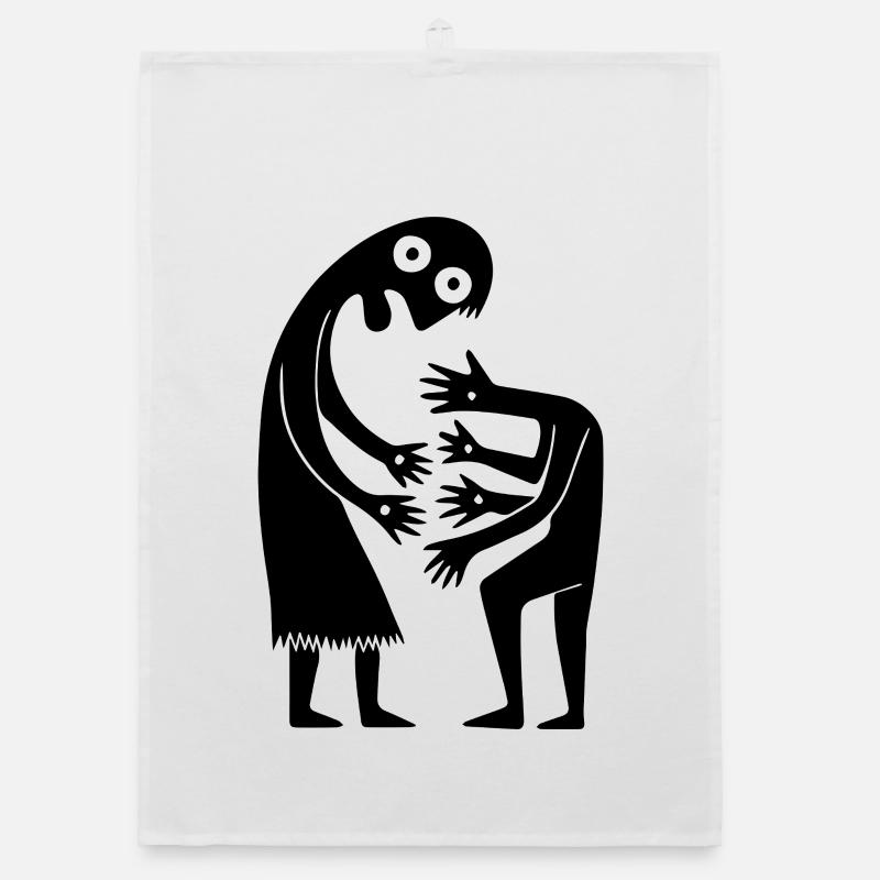 Figures abstraites rencontrent un monochrome créatif Torchon bio