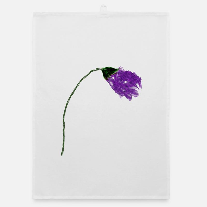 Violet flower with abstract surface Organic dish towel