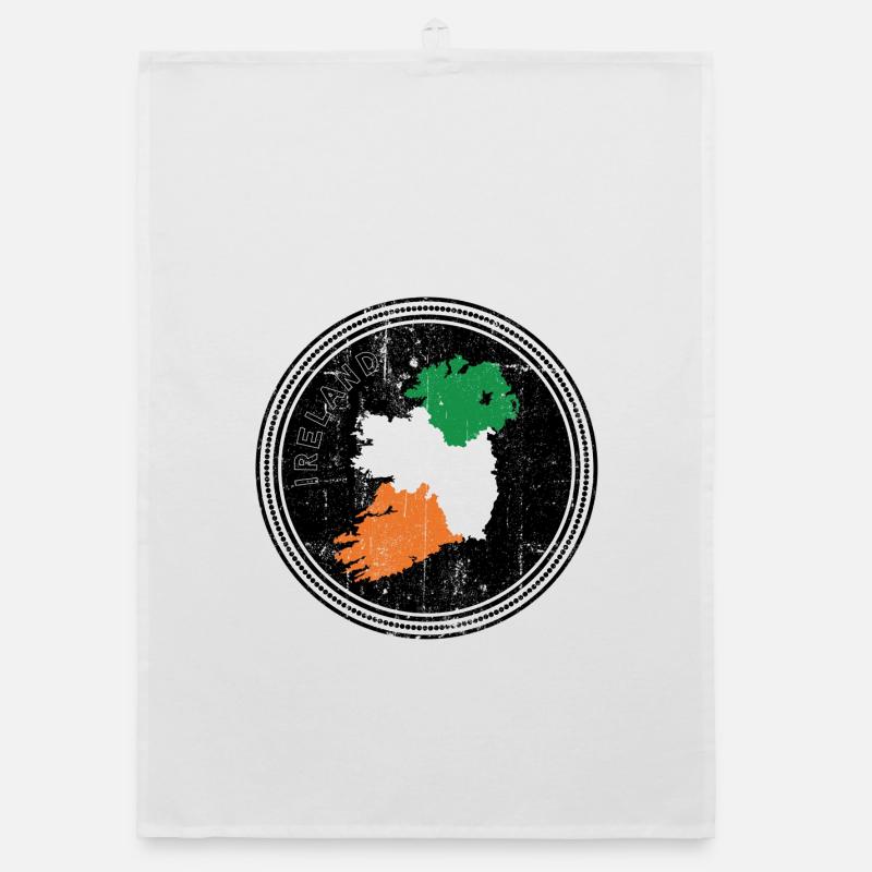Ireland Tricolor Map Emblem Organic dish towel
