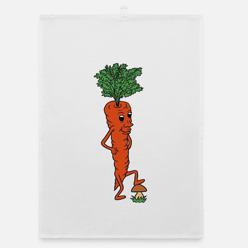Carottes heureuses illustration Torchon bio