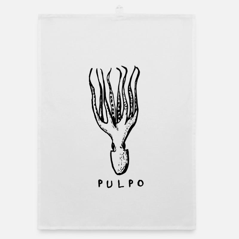 PULPO - octopus octopus tapas Organic dish towel