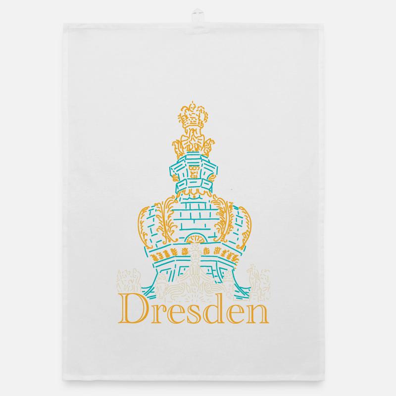 Dresden Drawing Zwinger, Hand Drawing Organic dish towel