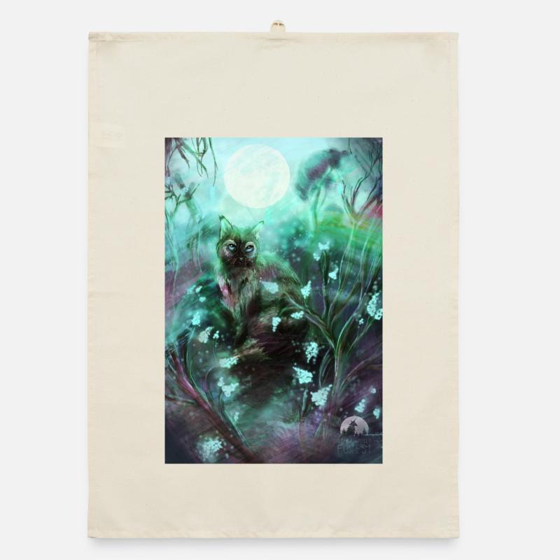 Chat de la forêt dans la forêt magique Torchon bio