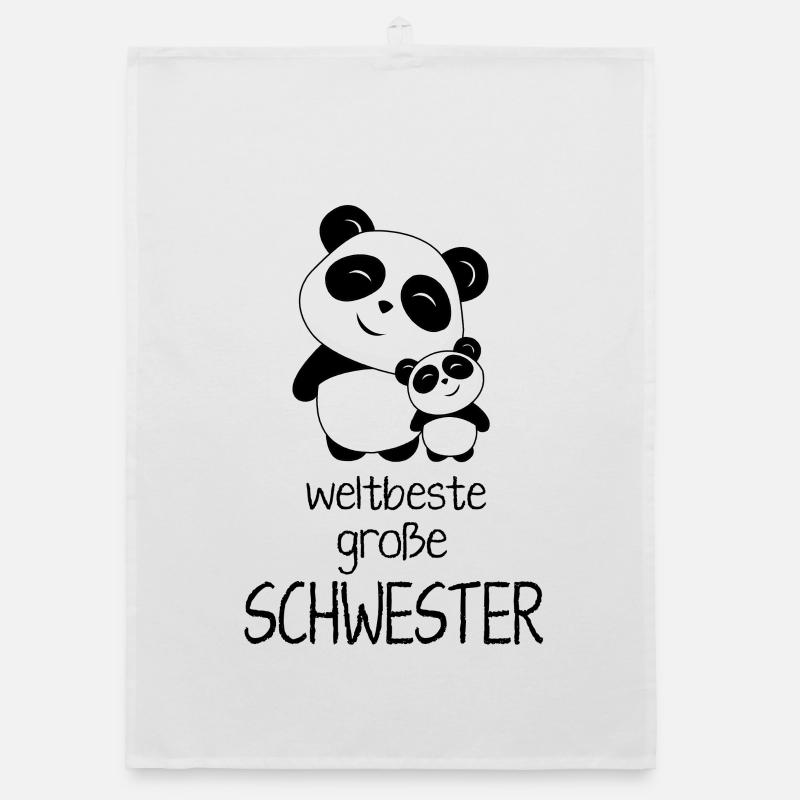 Weltbeste grosse Schwester - Organic Geschirrtuch - Weiß