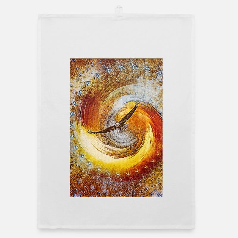 Eagle in flight Organic dish towel
