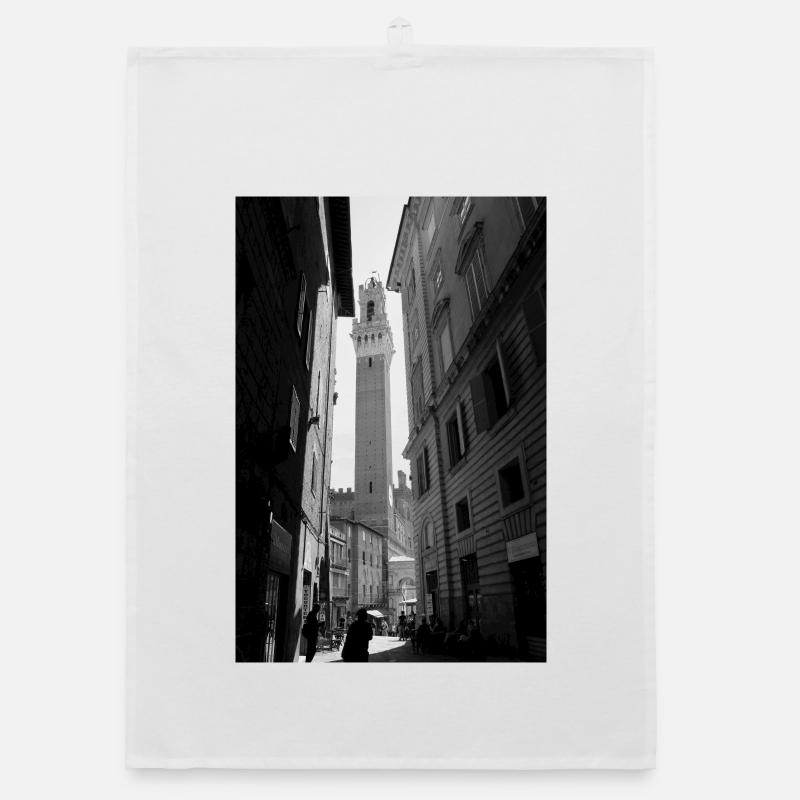Torre del Mangia - Sienne - Torchon bio - blanc