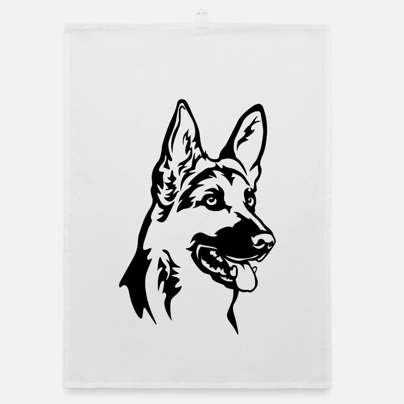 Deutscher Schäferhund Kopf Organic Geschirrtuch