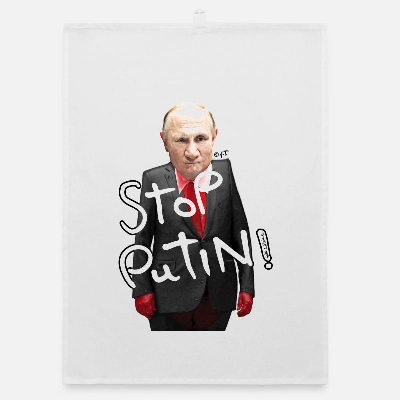 Stop Putin Protest Motiv Organic Geschirrtuch