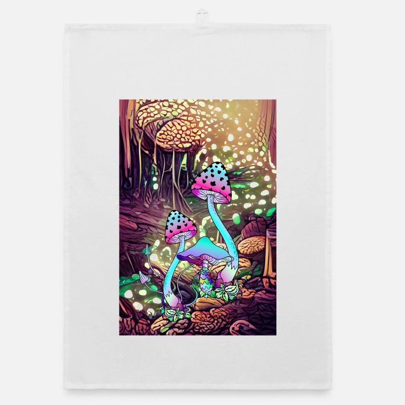 Œuvre d’art Magic Mushroom Landscape Torchon bio