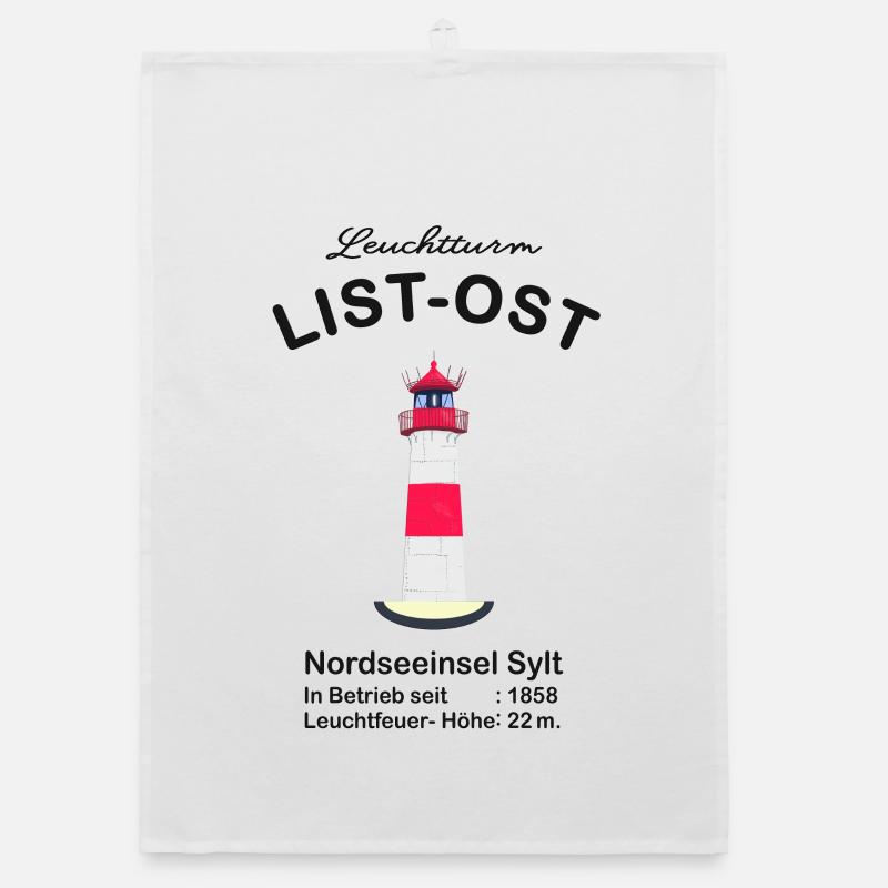 lighthouse List - East on Sylt, drawing Organic dish towel