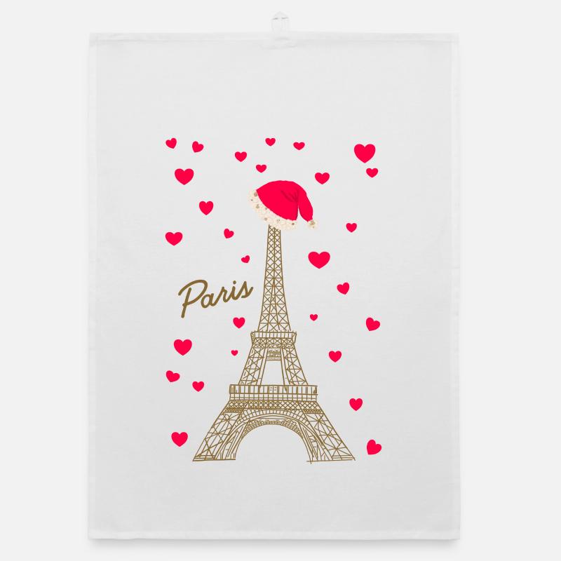 Tour Eiffel Paris pendant la période de Noël Torchon bio